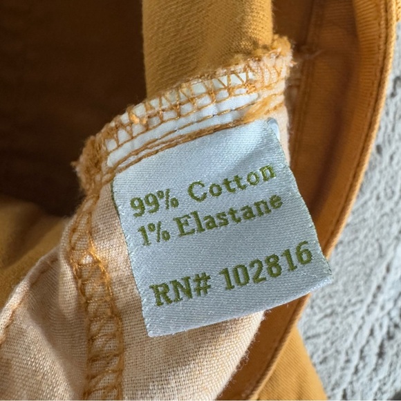 GARNET HILL Jeans mustard yellow jeans slim leg stretch mid rise size 10 long - Picture 7 of 10